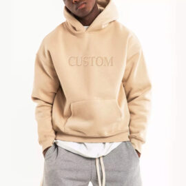 Custom OEM Logo Hoodie Custom Embossed Pullover Sweatshirt